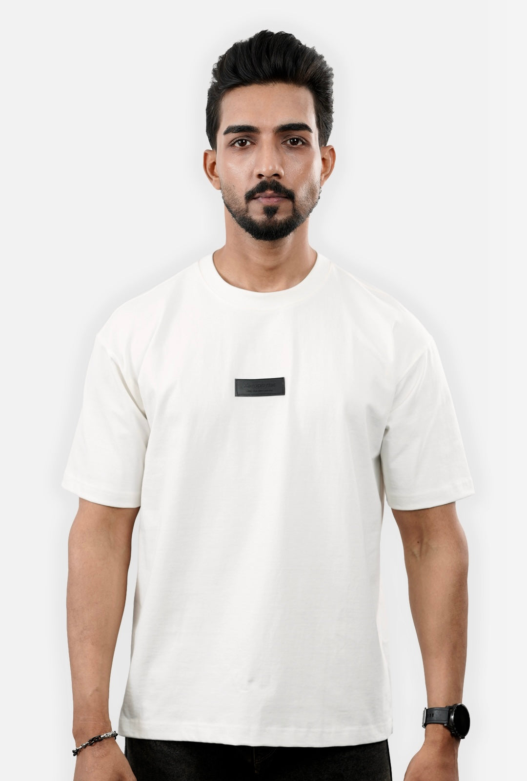 Men White Royal Blue Clover Graphic