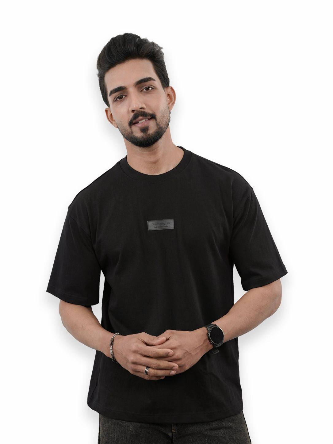 Men Black Outline  X Topo Graphic
