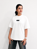 Women White Royal Blue Clover Graphic: