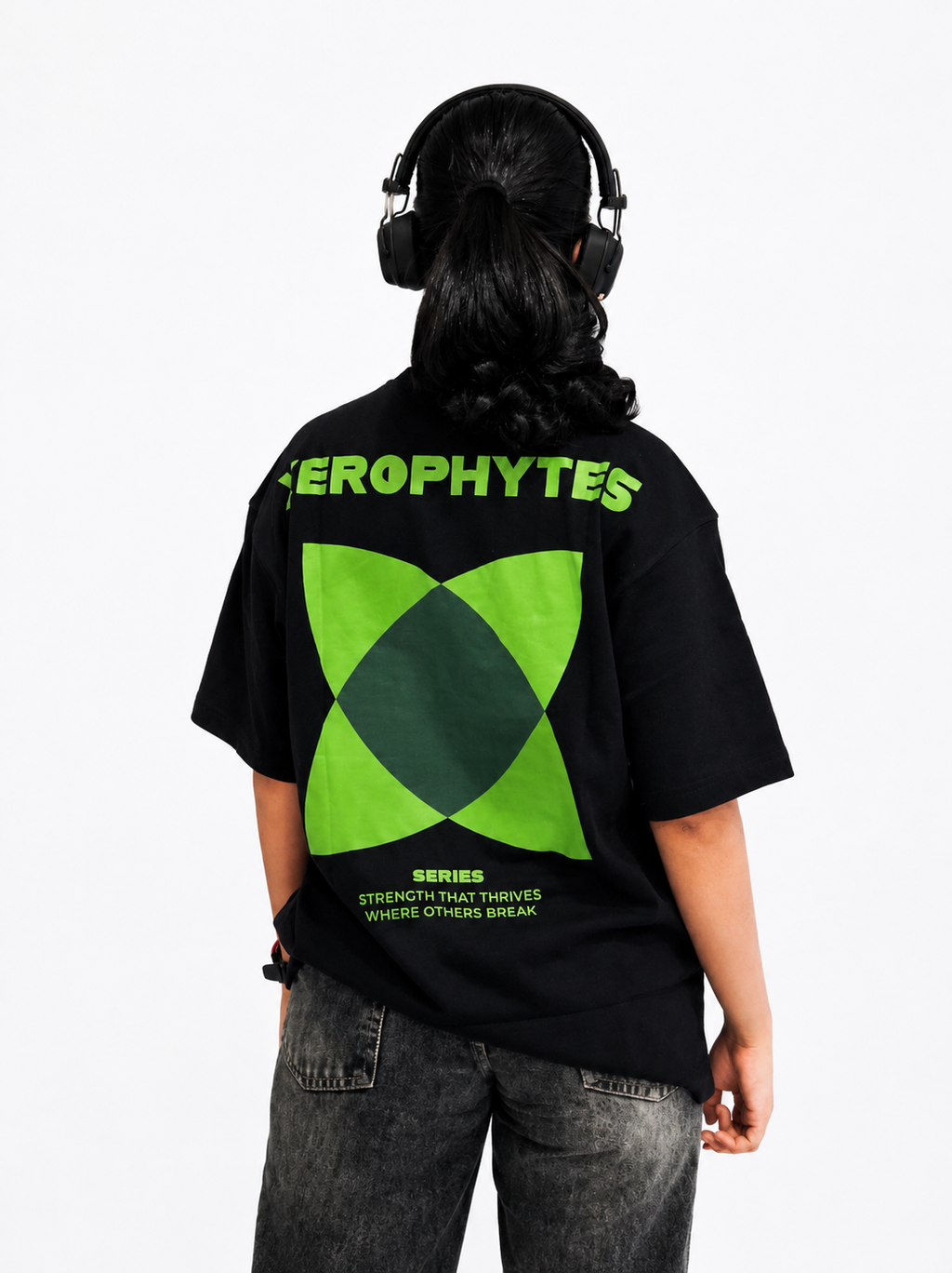 Women Black Neon Green Graphic